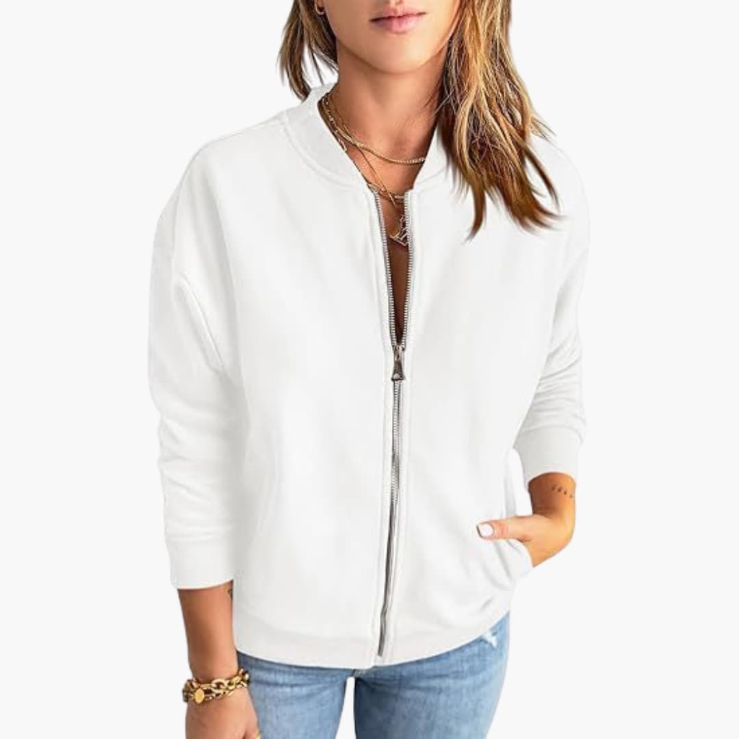 Bomber Übergangsjacke mit Reißverschluss für Damen