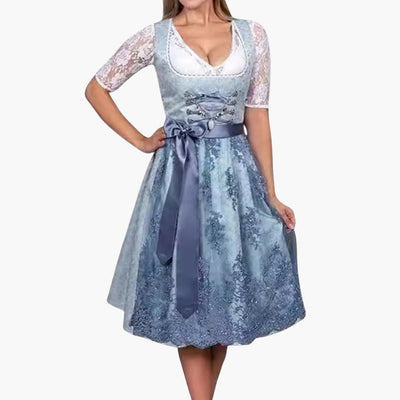 Dirndl kleid mit Spitzenärmeln für Damen - Oktoberfest 2025