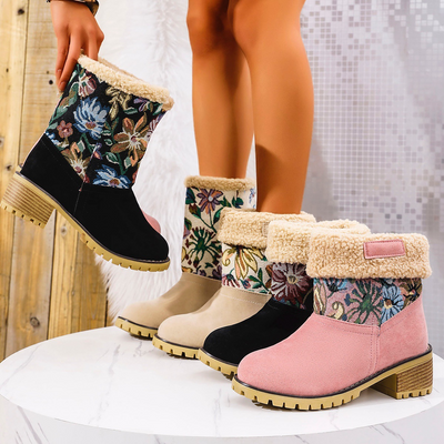 Rutschfeste Stiefel für Damen mit Blumenmuster