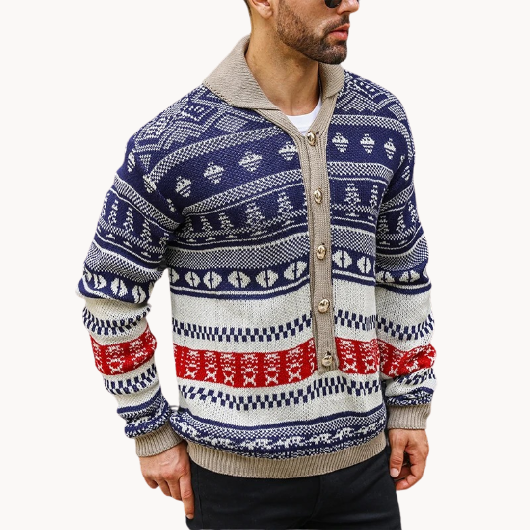 Derren - elegante warme Weste mit Schal für Herren