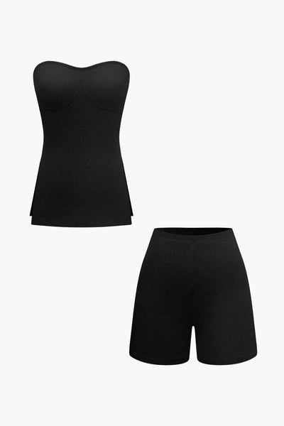 Athena | Elegantes Zweiteiler-Set mit Bustier-Top & Shorts