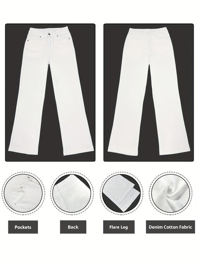 Evelien | Lockere weiße Jeans mit weitem Bein