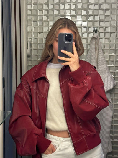 Jade | Übergroße Kontrastnaht Jacke