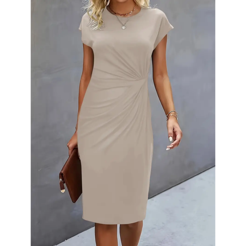 Elegantes Midi-Kleid Damen Kurzarm – Business & Anlass