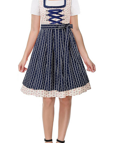 Damen Blumenmuster Dirndlkleid | Midi Festlich