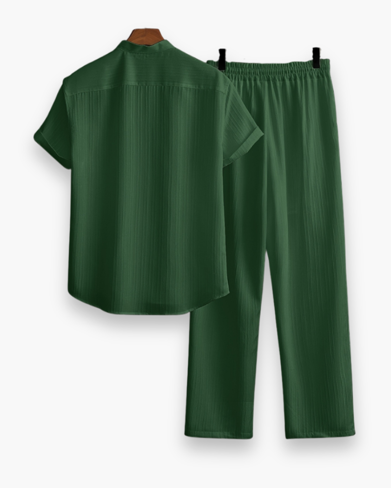 Herren Sommer Zweiteiler mit Kurzarmhemd & Hose | Lässig & Leicht