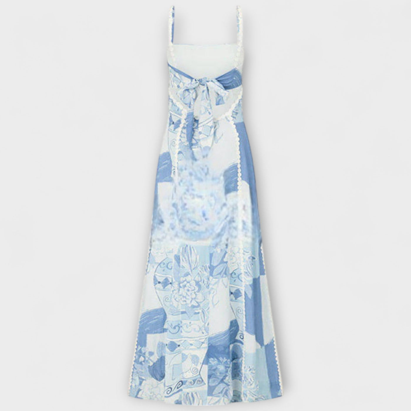 Lirienne – Fließendes Maxikleid mit Trägern und Musterstruktur