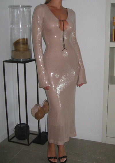 Olivia | Beiges Kleid