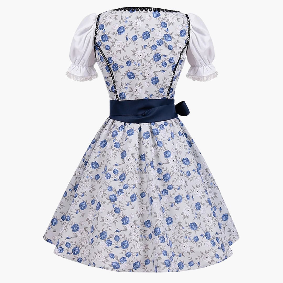 Florales Dirndl kleid mit Schnürmieder für Damen - Oktoberfest 2025