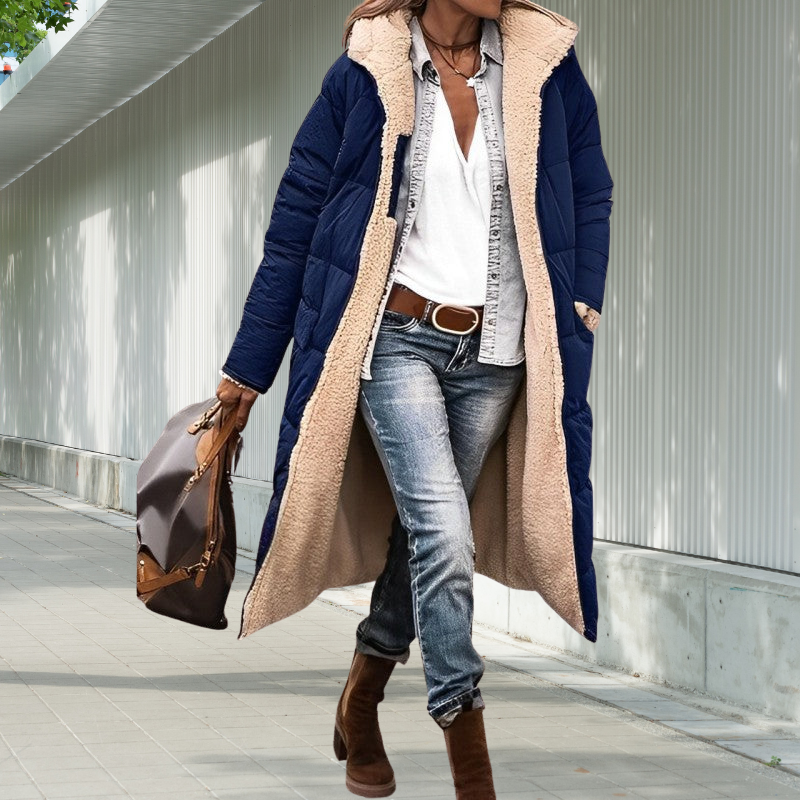 Winterjacke Damen Lang Geschnitten | Mit Kapuze und Taschen