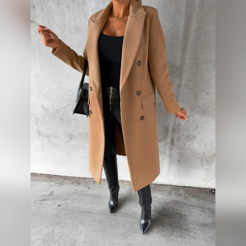 Damen Langer Wärmemantel