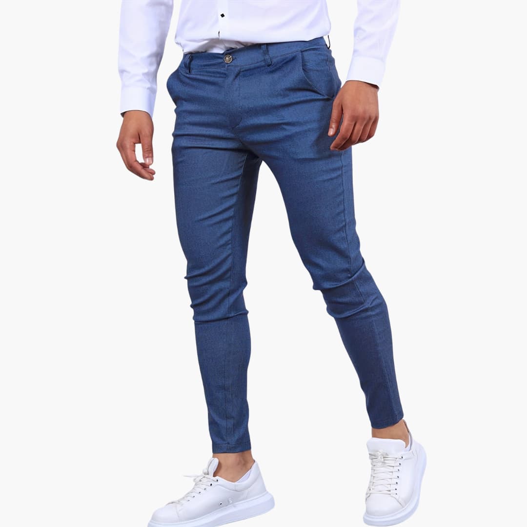 Herren Slim Fit Hose in Knöchellänge mit Taschen