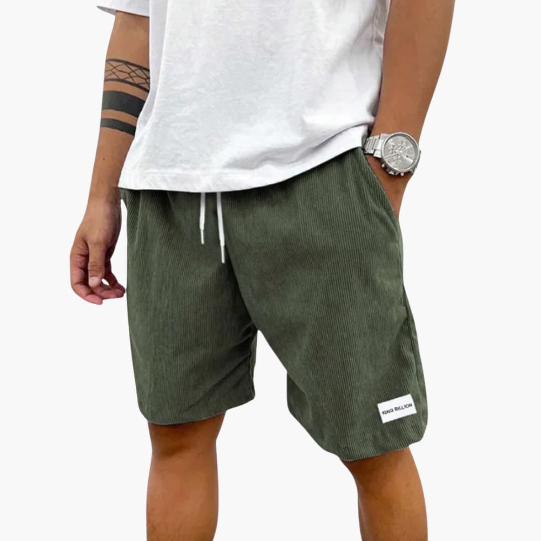 Herren Sommer Shorts mit Kordelzug und Cordstruktur
