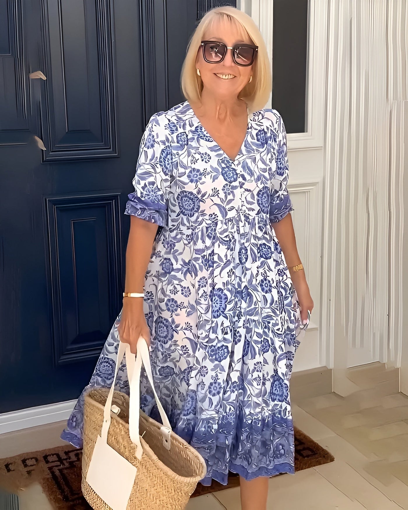 Evelyne | Elegantes Kleid mit Blumen