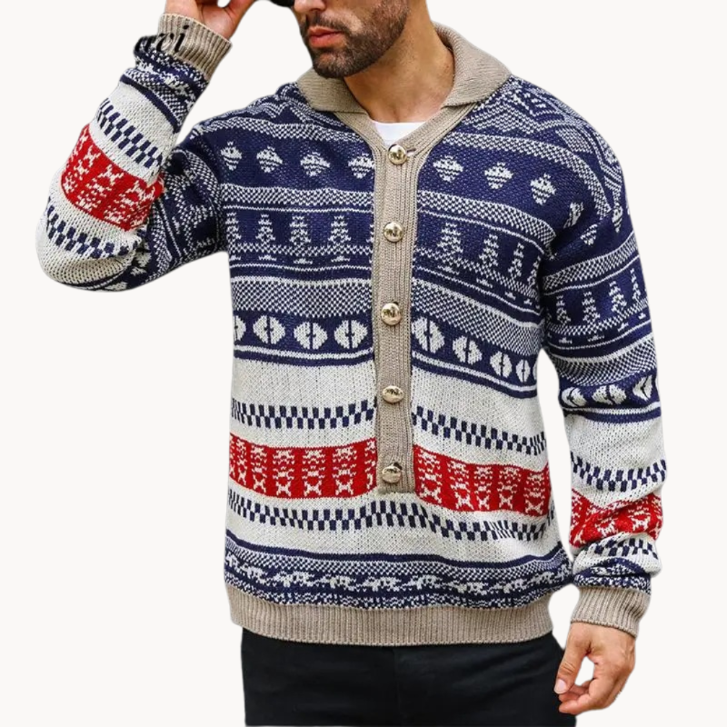 Derren - elegante warme Weste mit Schal für Herren