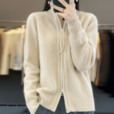Giovana | Cashmere-Cardigan mit Reißverschluss
