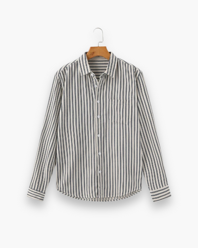 Herren Klassisches Gestreiftes Hemd | Langarm Elegant