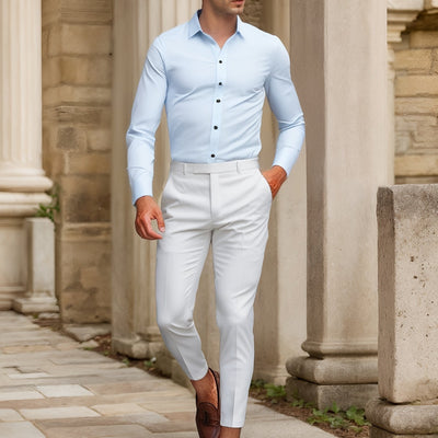 Finn | SlimFit-Stretchhemd in Uni-Farbe