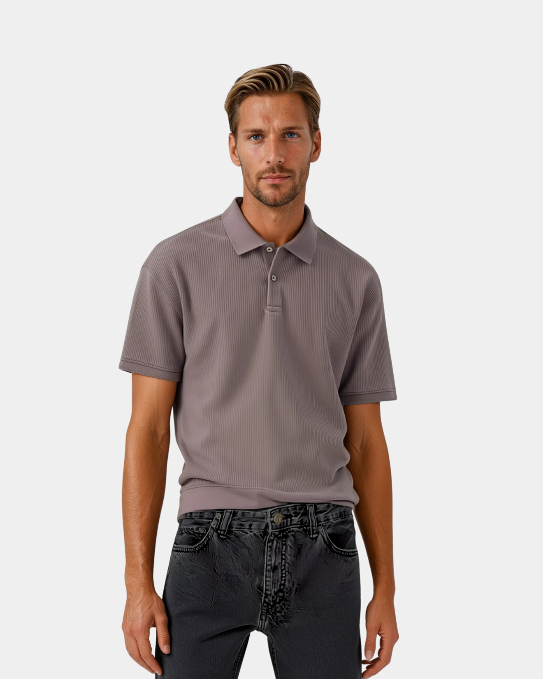 Herren-Strick-Poloshirt – Strukturierter Smart-Casual-Look