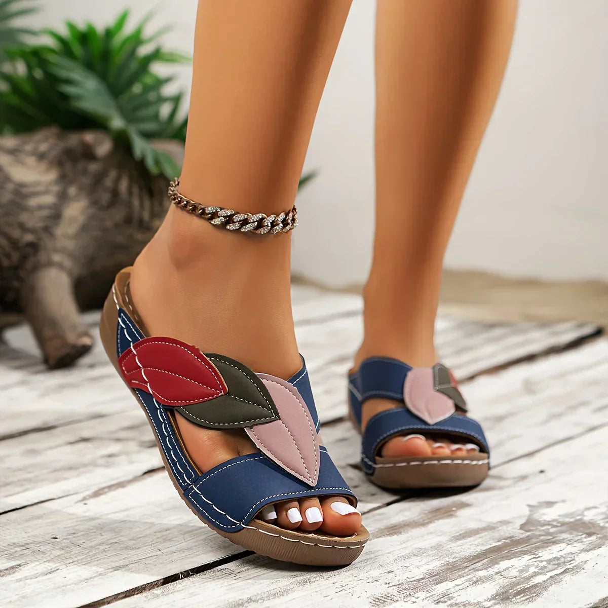 Klara™ – Slip-in-Sandalen, Blattmotiv, für Damen