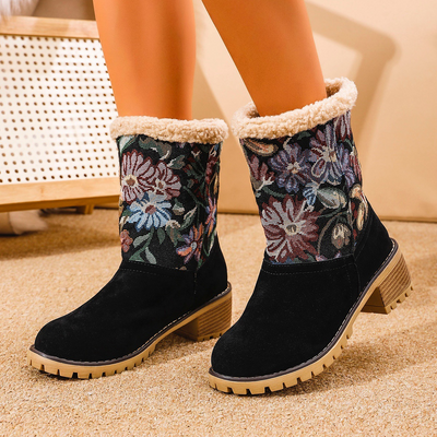 Rutschfeste Stiefel für Damen mit Blumenmuster