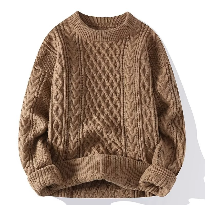 Analisme | runder Hals gestrickter Winterpullover