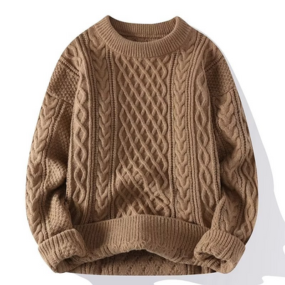 Analisme | runder Hals gestrickter Winterpullover