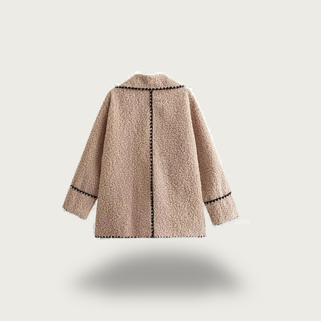 Lena | Zeitlose Wolle Jacke mit V-Ausschnitt