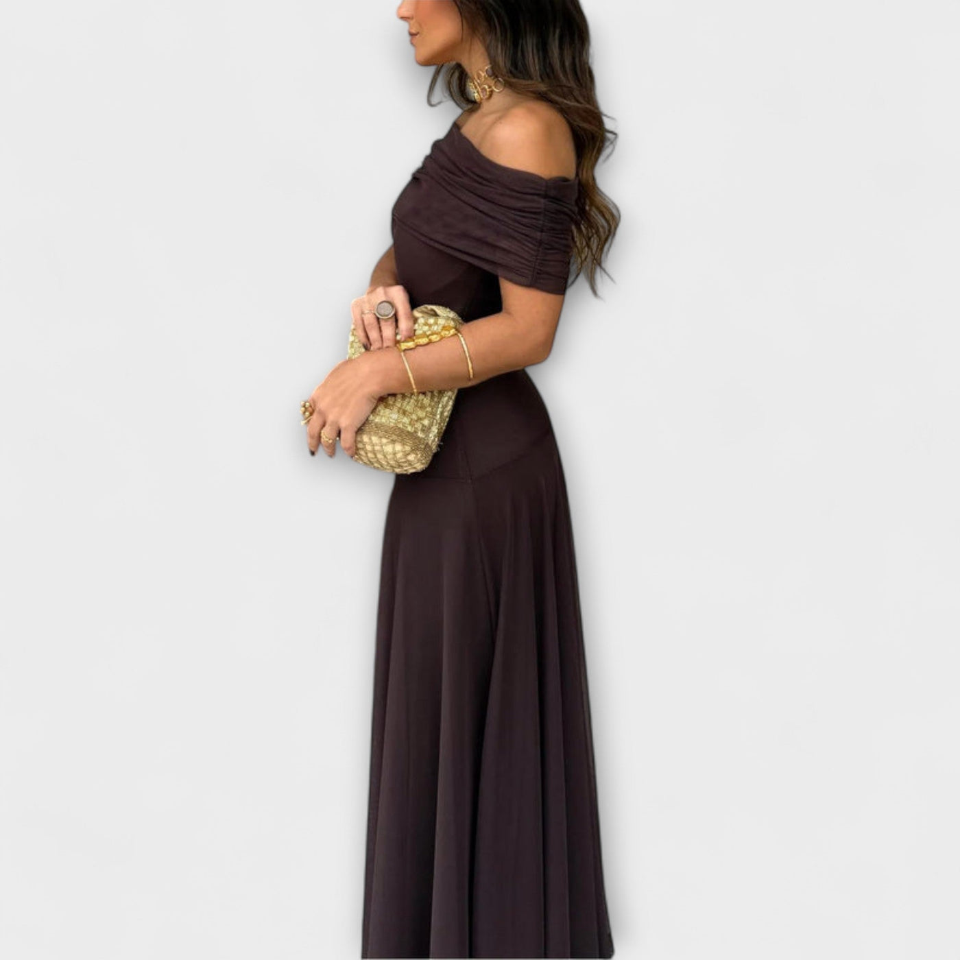 Wiese - Toledo One-Shoulder Mesh Maxi Dress