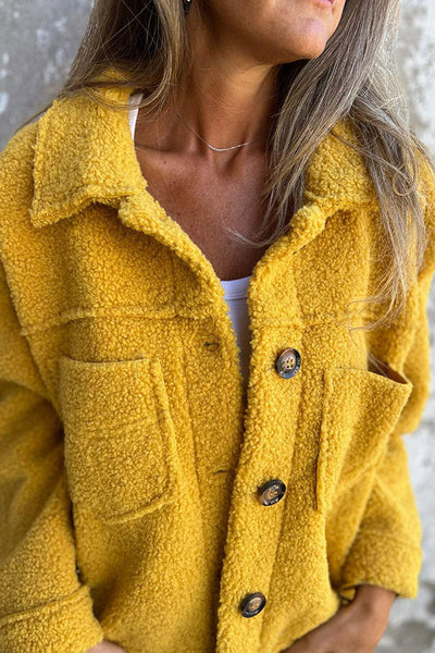 Anna | Warme Teddyjacke mit eleganten Knöpfen