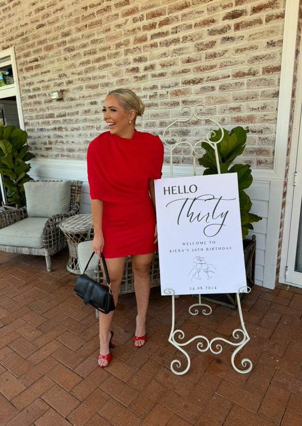 Lynn | Verführerisches Off-Shoulder Kleid in Rot