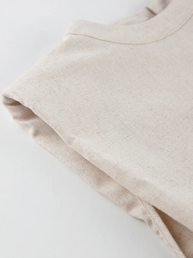 Damen Leinen-Set – Lockerer Schnitt – 2-teiliges Sommer-Outfit