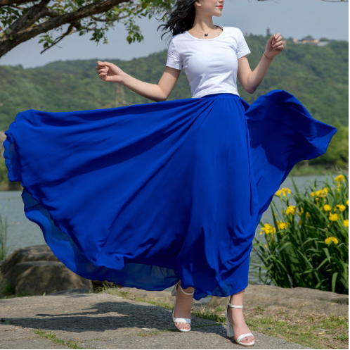 Ingrid - Langer Chiffonrock