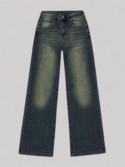 Baggy Jeans Damen | Weites Bein Mit Leichter Waschung