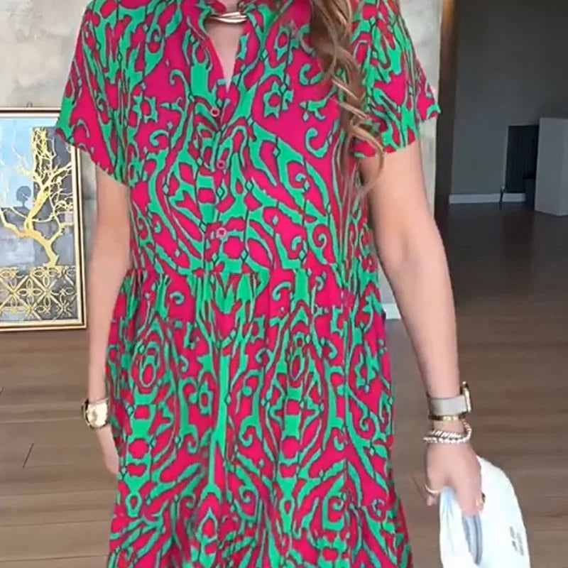 Jubilee – Locker Geschnittenes A-Linien-Kleid Mit Drucken