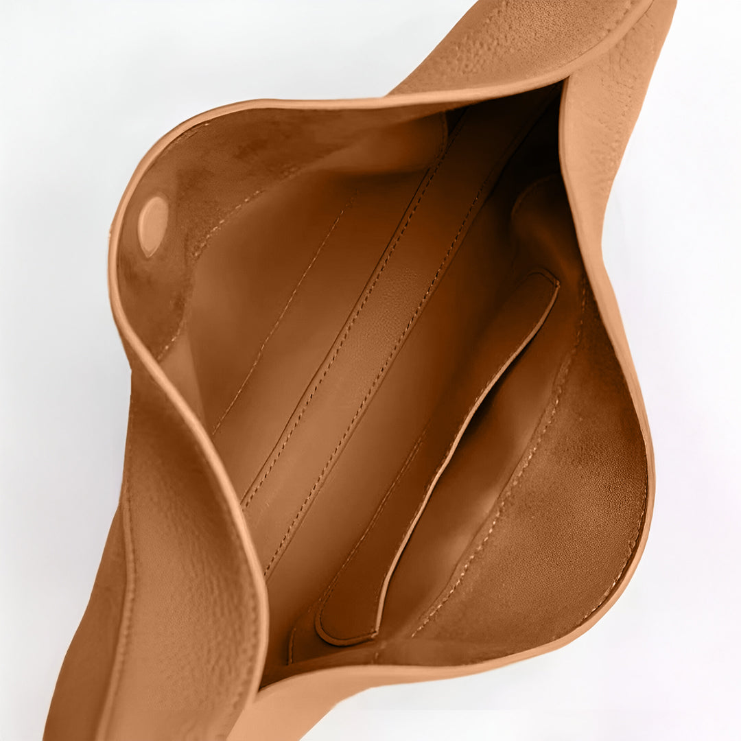 Fay | Kleine strukturierte Damenhandtasche aus echtem Leder mit Drehverschluss & Top-Handle