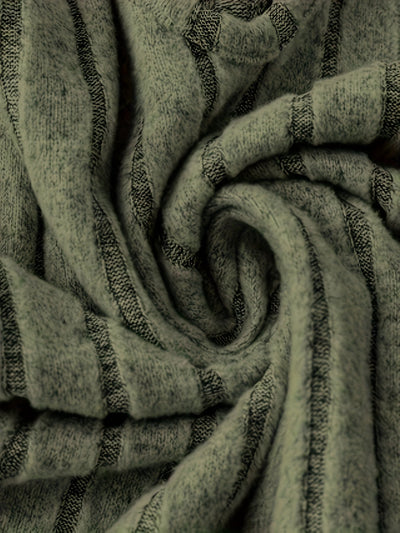 Stilvolles Geripptes V-Ausschnitt A-Linie Langarm Elegantes Kleid Für Damen | Ideal für jeden Anlass