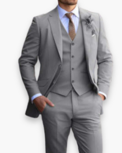 Herren Slim Fit Anzug Beige | Dreiteilig Hochzeit Elegant