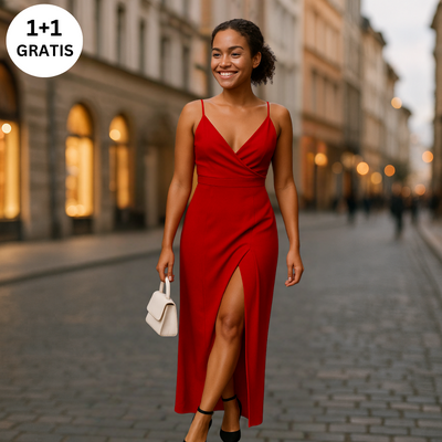 Celina – Elegantes Maxikleid mit verführerischem Schlitz