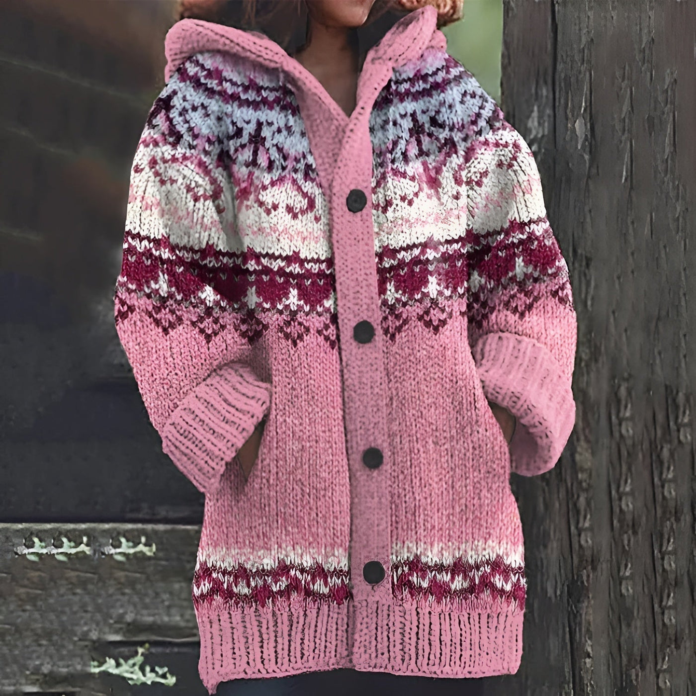 Joyika –  Gestrickt Wolle Strickjacke