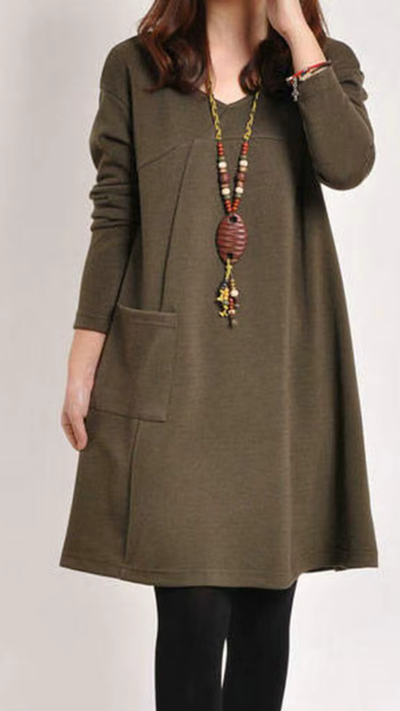 Summer - Lässiges Jerseykleid mit Tasche