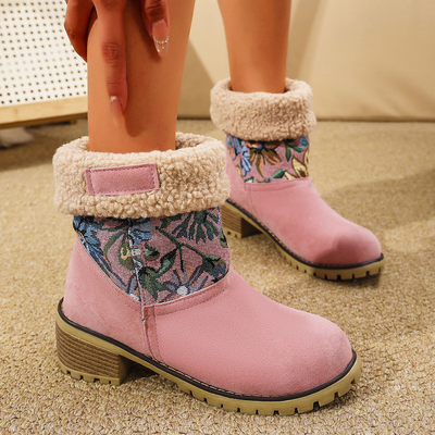 Rutschfeste Stiefel für Damen mit Blumenmuster