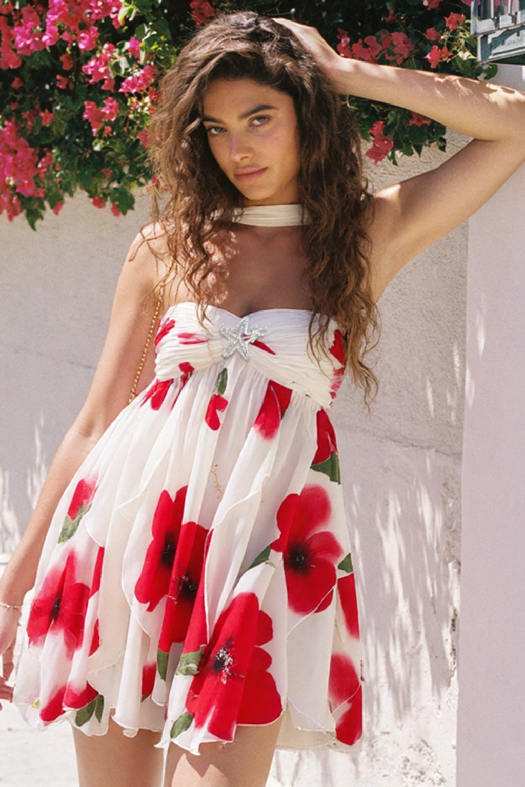 Aonika – Florales Tuch Minikleid