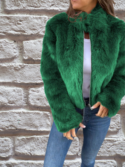 Sophie | Warme Jacke mit Faux Fur Kragen