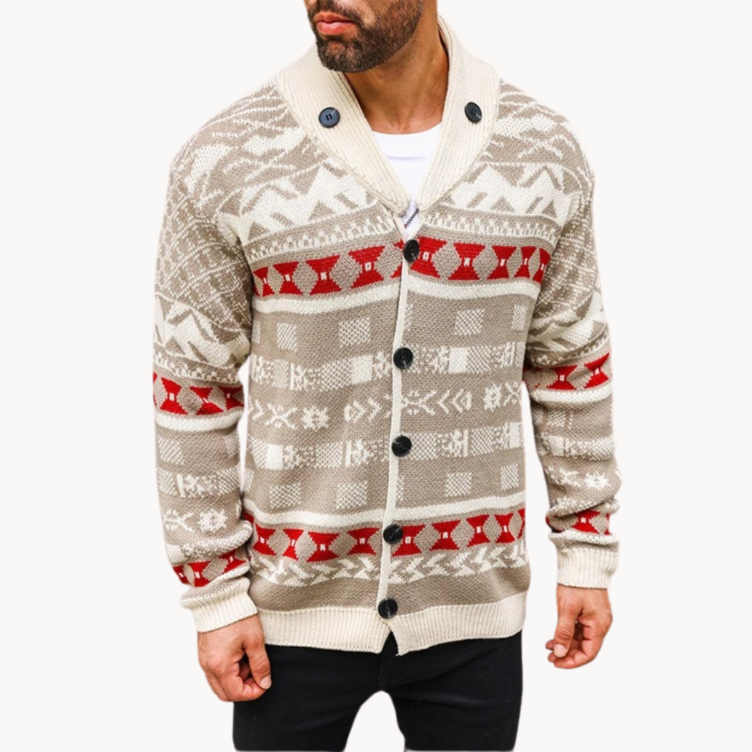 Derren - elegante warme Weste mit Schal für Herren