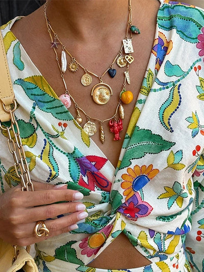 Florales Maxikleid für Damen