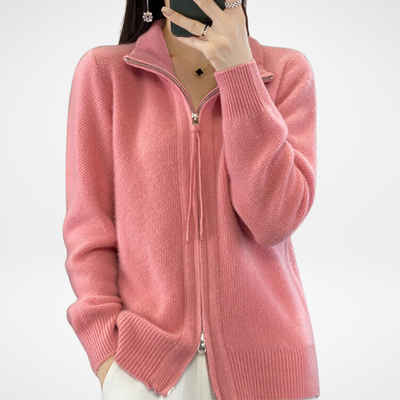 Giovana | Cashmere-Cardigan mit Reißverschluss