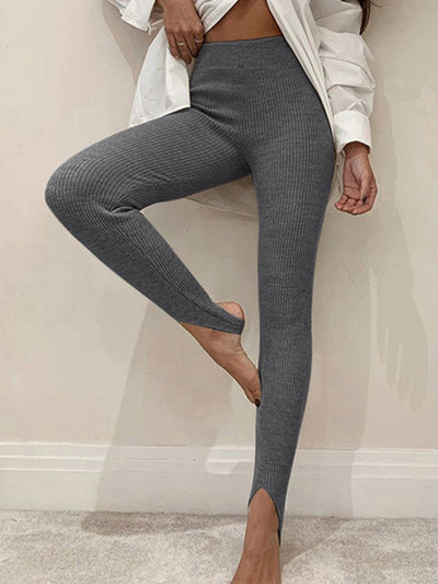 Yaviel - Strukturiert Bequem Stilvoll – Die gerippten Mid-Waist Leggings für Damen