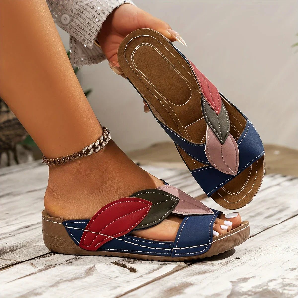 Klara™ – Slip-in-Sandalen, Blattmotiv, für Damen