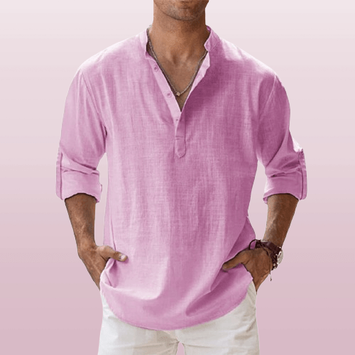 Relaxed Fit – Leinen-Henley für Herren
